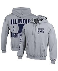 Champion Men's Illinois Fighting Illini Varsity Powerblend Full-Zip Fleece Hoodie