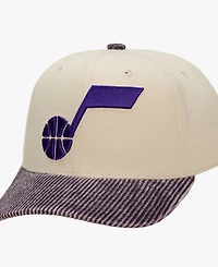Mitchell & Ness Men's Cream/Purple Utah Jazz Washed Corduroy Pro Crown Snapback Hat