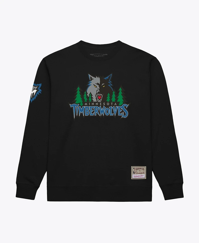 Mitchell & Ness Men's Black Minnesota Timberwolves Duel Logos Sweatshirt