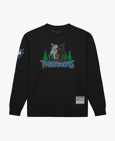 Mitchell & Ness Men's Black Minnesota Timberwolves Duel Logos Sweatshirt