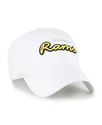 '47 Brand Women's White Los Angeles Rams Trendy Script Clean Up Adjustable Hat
