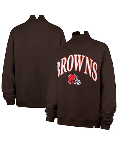 '47 Brand Women's Cleveland Browns Vantage Mock-Neck Oversized Sweatshirt
