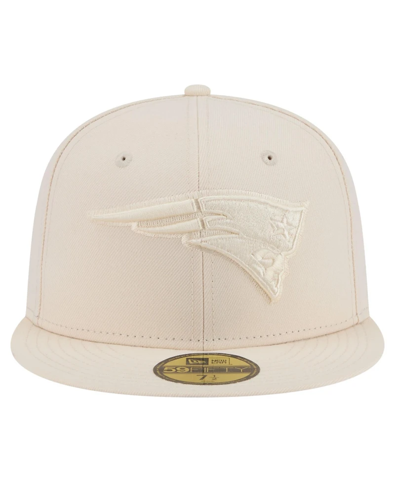 New Era Men's Cream England Patriots Color Pack 59FIFTY Fitted Hat
