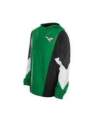 New Era Men's Kelly Green Philadelphia Eagles Quarter-Zip Windbreaker Jacket