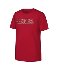Outerstuff Boys' 4-20 and Girls' 4-16 San Francisco 49ers Christian McCaffrey Name & Number Crewneck T-Shirt