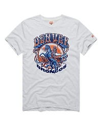 Homage Men's Ash Denver Broncos Nfl x Grateful Dead Tri-Blend T-Shirt