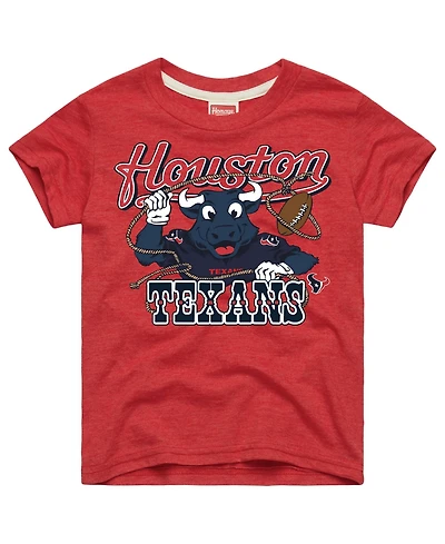 Homage Boys' and Girls' 4-16 Houston Texans Toro Lasso Tri-Blend Screen-Print Graphic T-Shirt