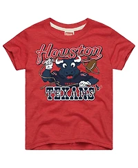 Homage Boys' and Girls' 4-16 Houston Texans Toro Lasso Tri-Blend Screen-Print Graphic T-Shirt