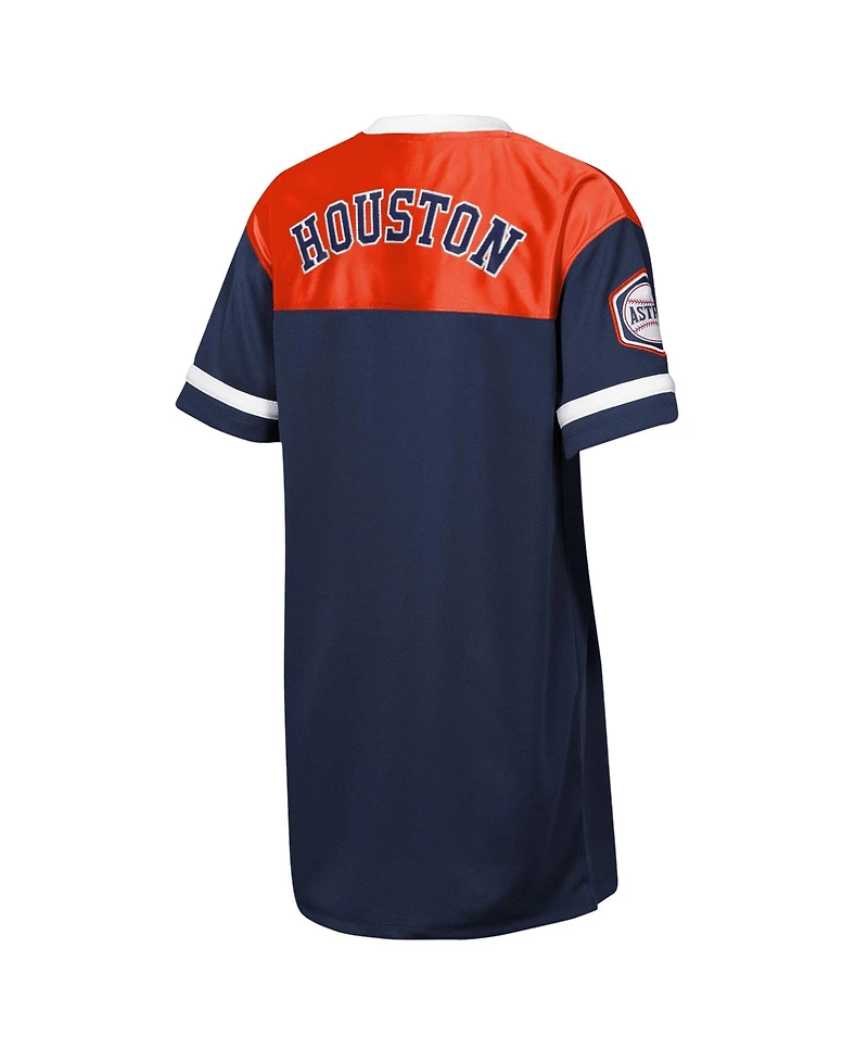 Outerstuff Girls' 4-16 Houston Astros Big League Cheer V-Neck Short-Sleeve T-Shirt Dress