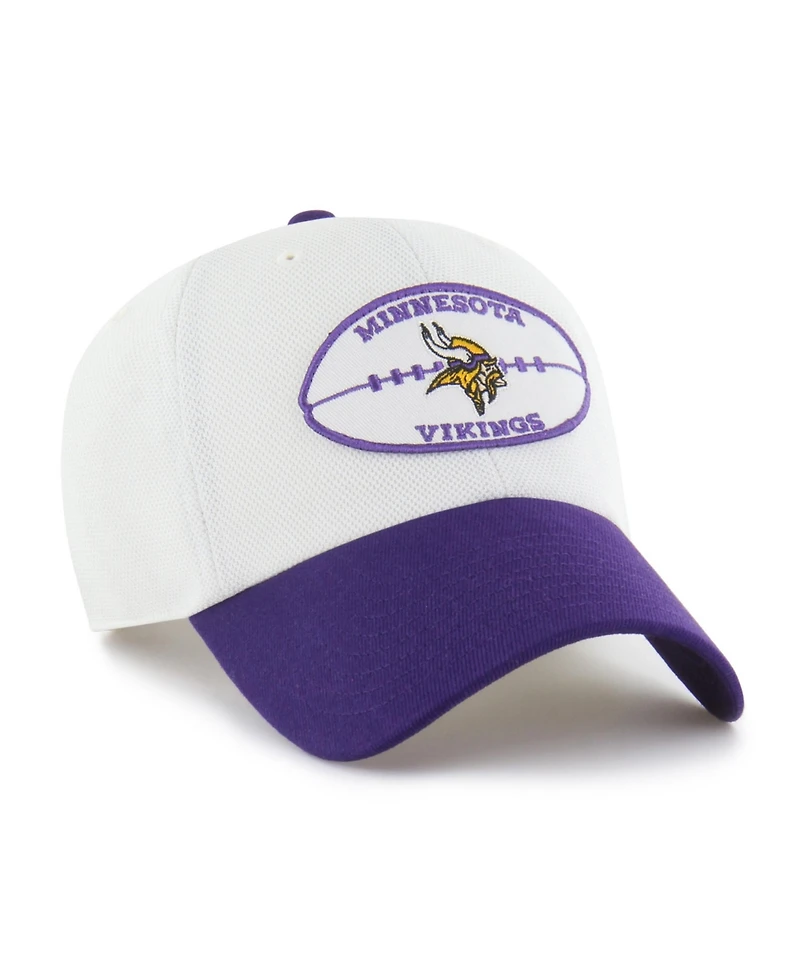 '47 Brand Men's White/Purple Minnesota Vikings Pique Patch Clean Up Adjustable Hat