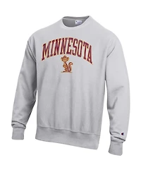 Champion Men's Minnesota Golden Gophers Reverse-Weave Fleece-Lined Distressed Crew Neck Sweatshirt