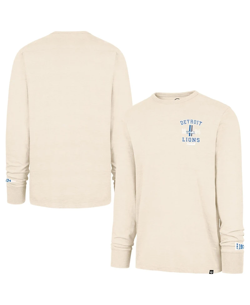 '47 Brand Men's Tan Detroit Lions Heavy Slub Long Sleeve T-Shirt