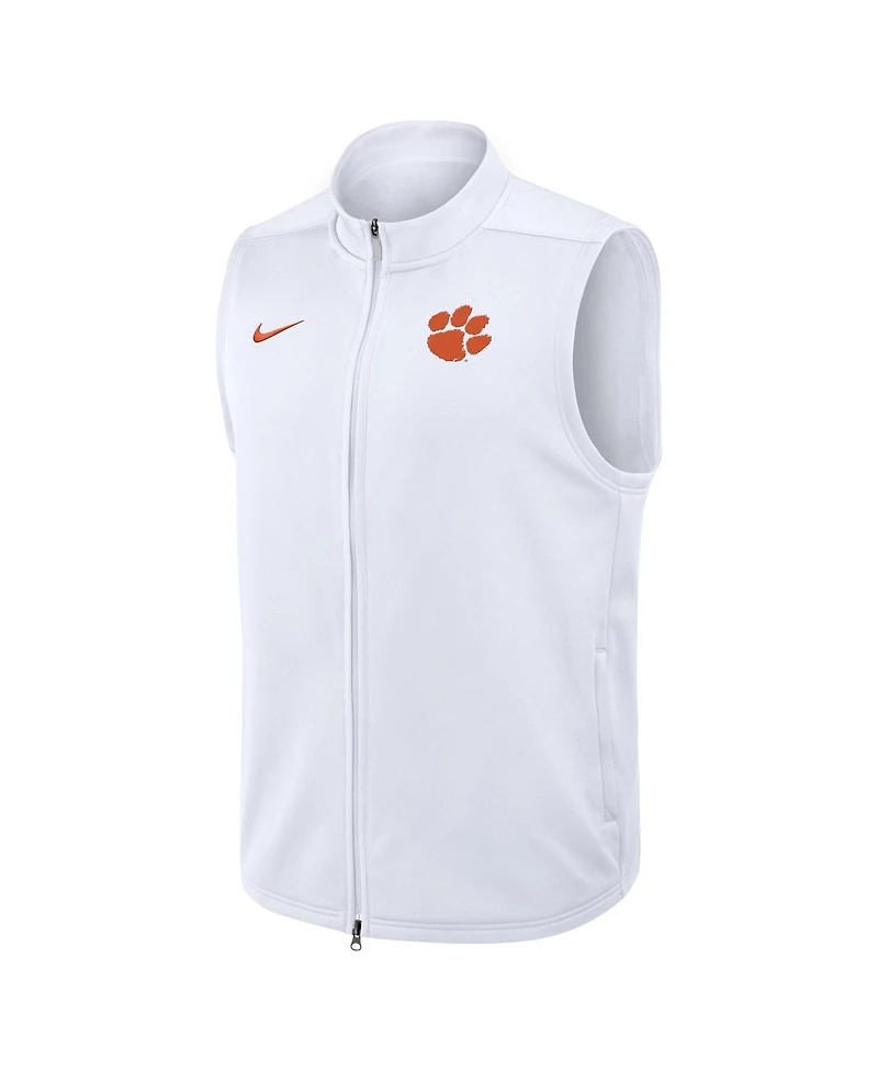 Nike Men's White Clemson Tigers Primetime Victory Therma-fit Full-Zip Vest