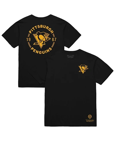 Mitchell & Ness Men's Black Pittsburgh Penguins Core Penalty Box 3.0 T-Shirt