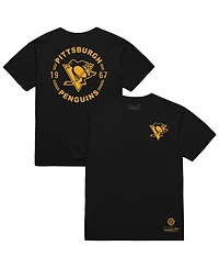 Mitchell & Ness Men's Black Pittsburgh Penguins Core Penalty Box 3.0 T-Shirt