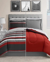 Austin Stripe/Solid Reversible 8 Pc. Comforter Set, Exclusively at Macy's
