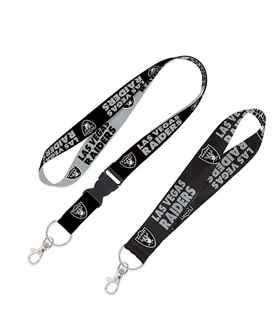 Wincraft 2-Pack Las Vegas Raiders Lanyard with Detachable Buckle Key Strap Set