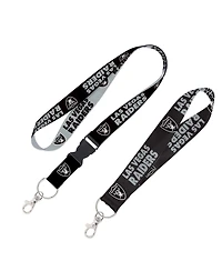 Wincraft 2-Pack Las Vegas Raiders Lanyard with Detachable Buckle Key Strap Set