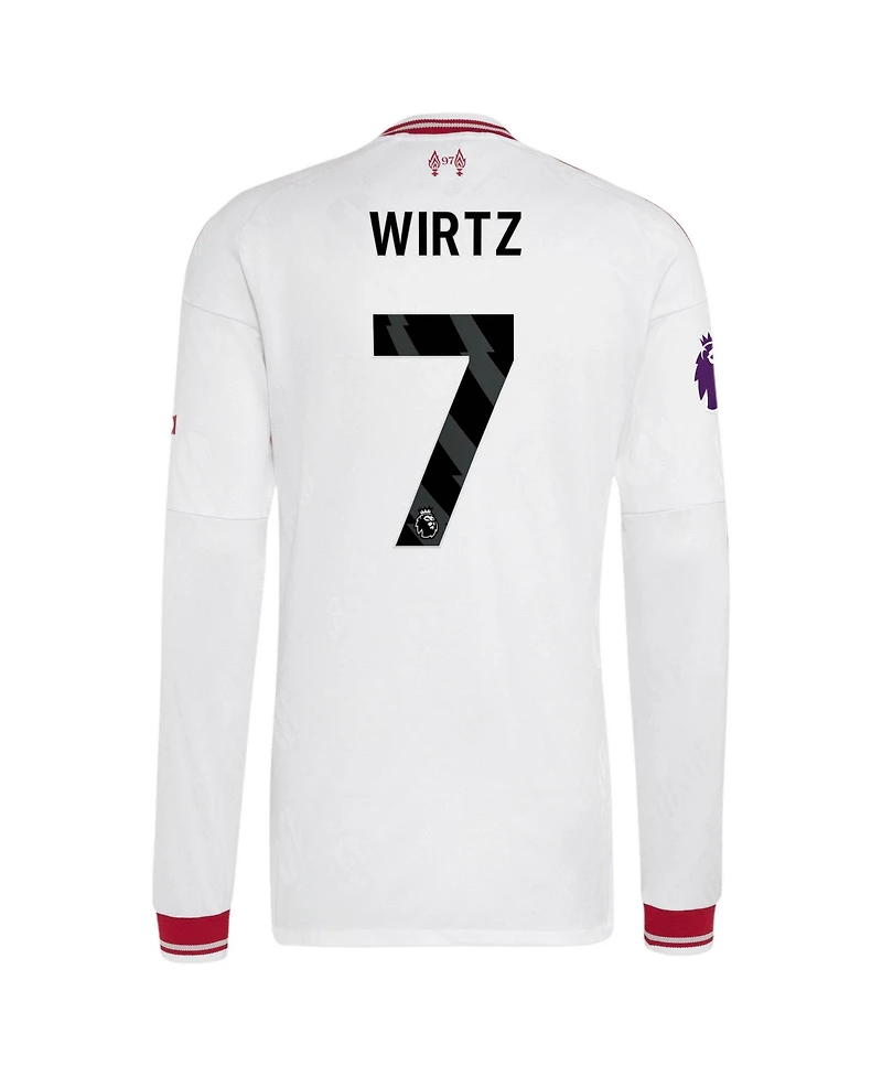 Adidas Men's Florian Wirtz White Liverpool 2026/27 Away On-Field Authentic Long Sleeve Jersey