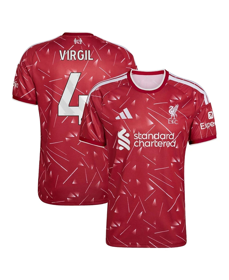 adidas Men's Virgil Van Dijk Liverpool 2026/27 Home Replica Geometric-Print Jersey