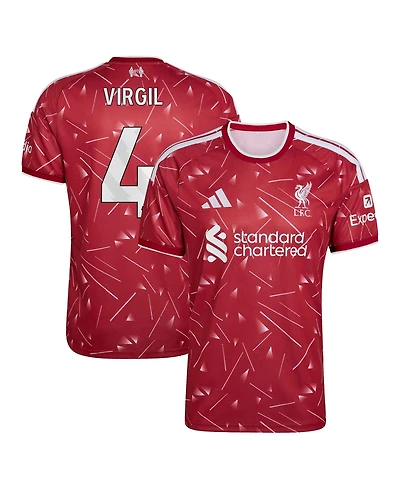 adidas Men's Virgil Van Dijk Liverpool 2026/27 Home Replica Geometric-Print Jersey