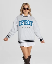 Gameday Couture Women's Detroit Lions Oversized Ringer Stripe Sweatshirt