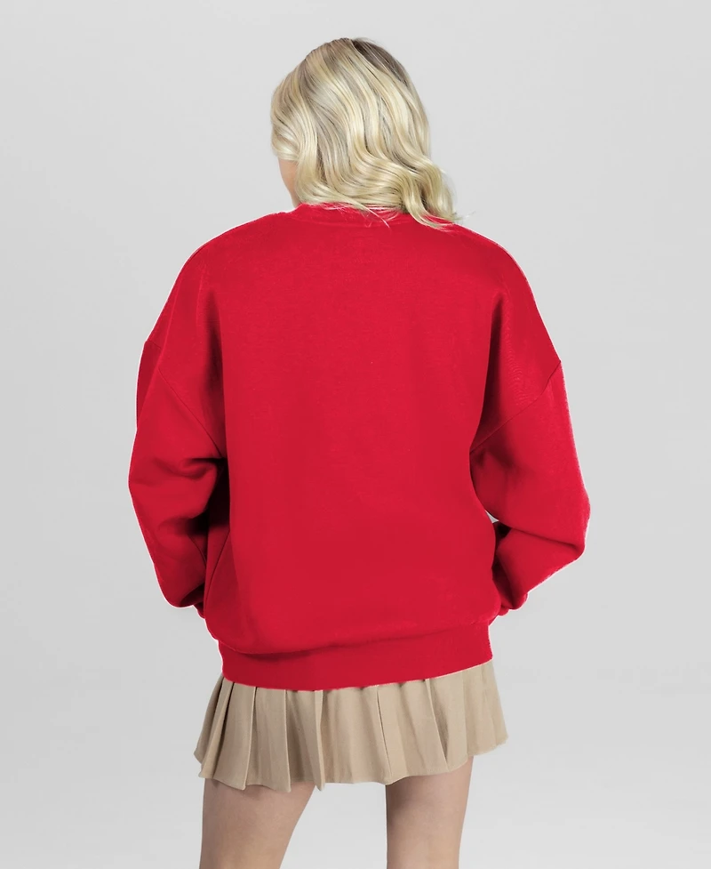 Gameday Couture Women's Kansas City Chiefs Classic Archives Premium Fleece Oversized Crewneck Sweatshirt