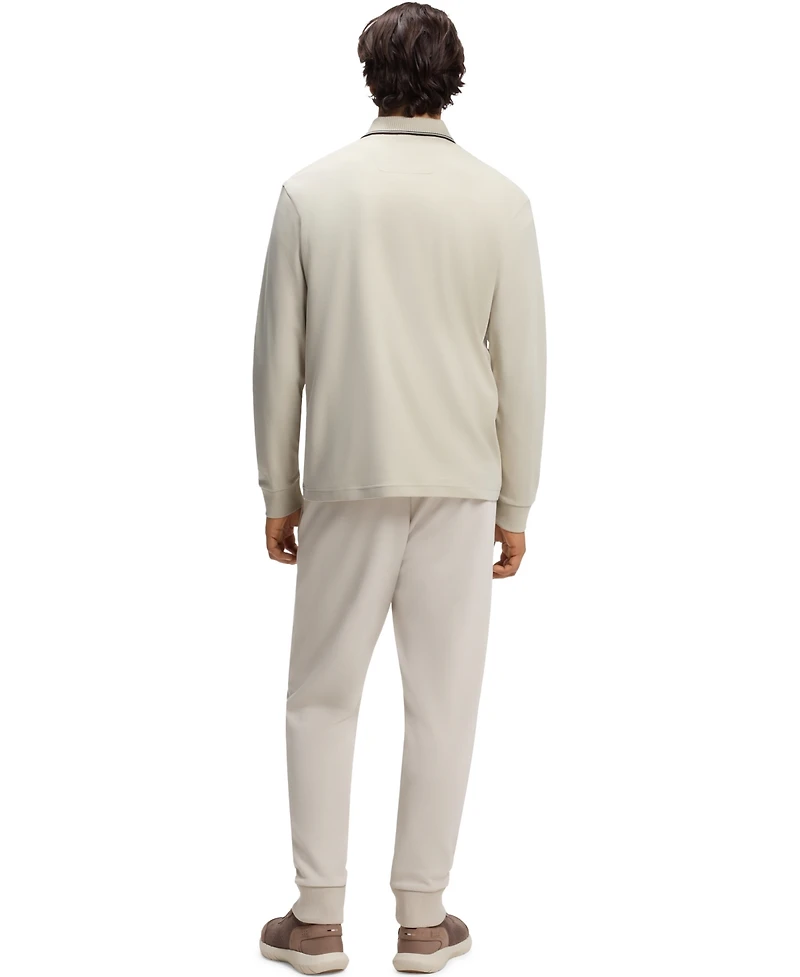 Boss by Hugo Boss Men's Interlock-Cotton Zip-Neck Polo Shirt