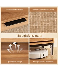 Slickblue 4-Drawer Shoe Cabinet with Open Shelves and Freestanding Storage