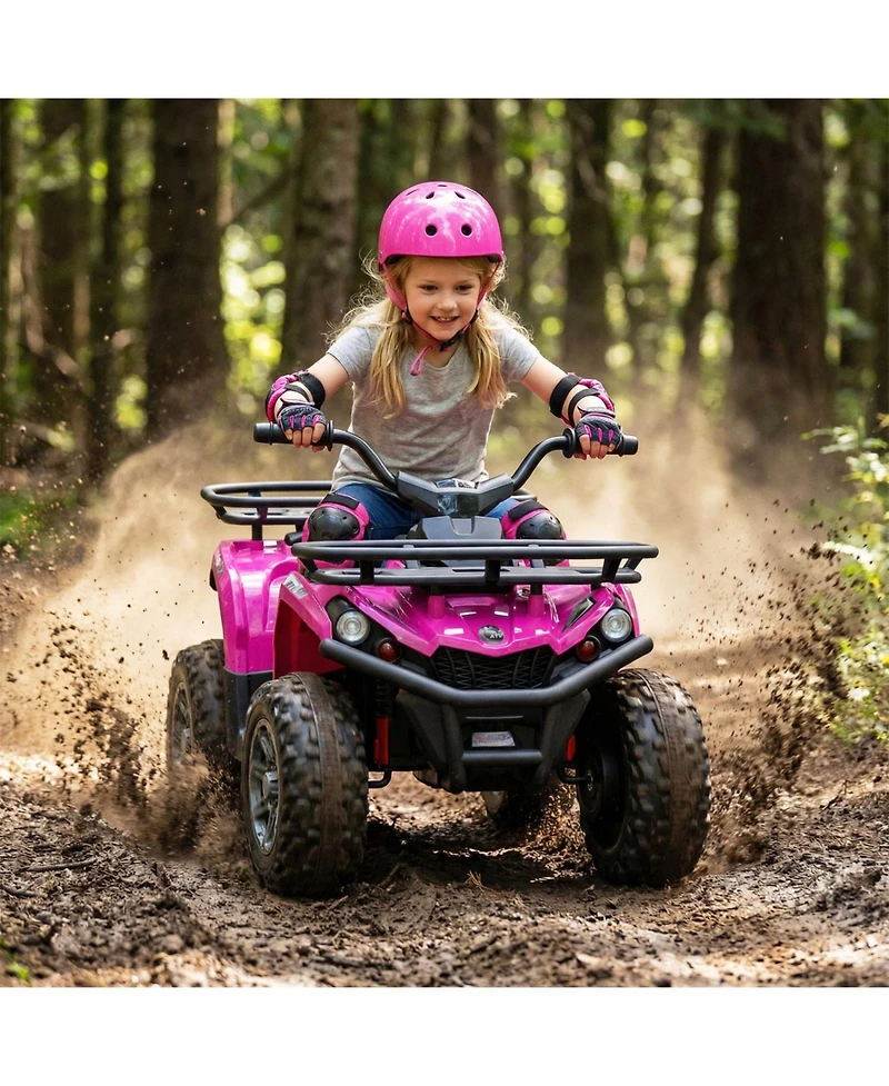Mecale 24V Electric Kids Ride-On Quad Atv with Led Headlights, 66 lb. Capacity, Ages 3+, 2-Pack