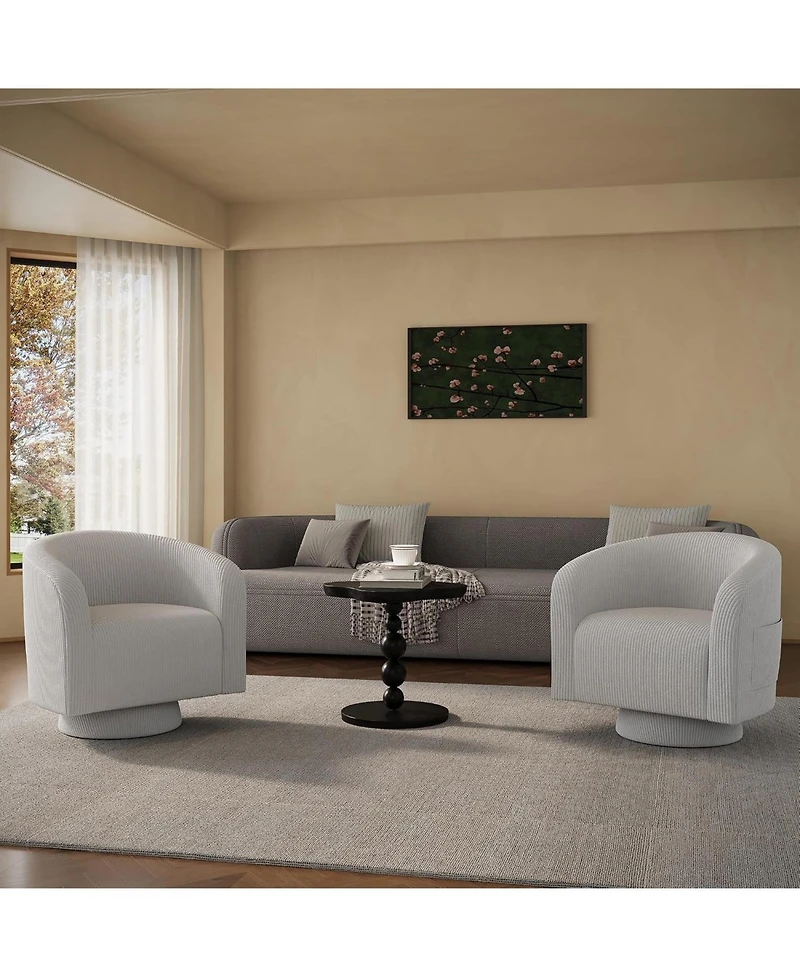 gaomon Corduroy Upholstered Swivel Accent Chair, Sofa Armchair with 360 Degree for Living Room Bedroom Reading