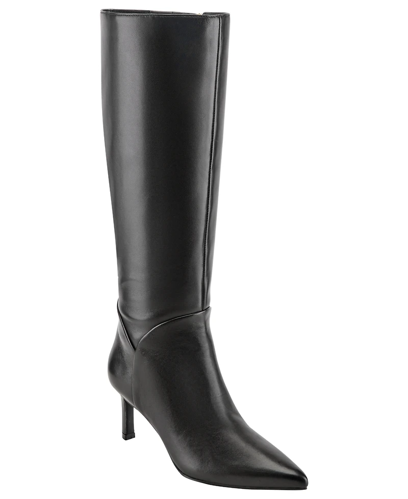 Marc Fisher Women's Lorne Pointed Toe Kitten Heel Dress Boots