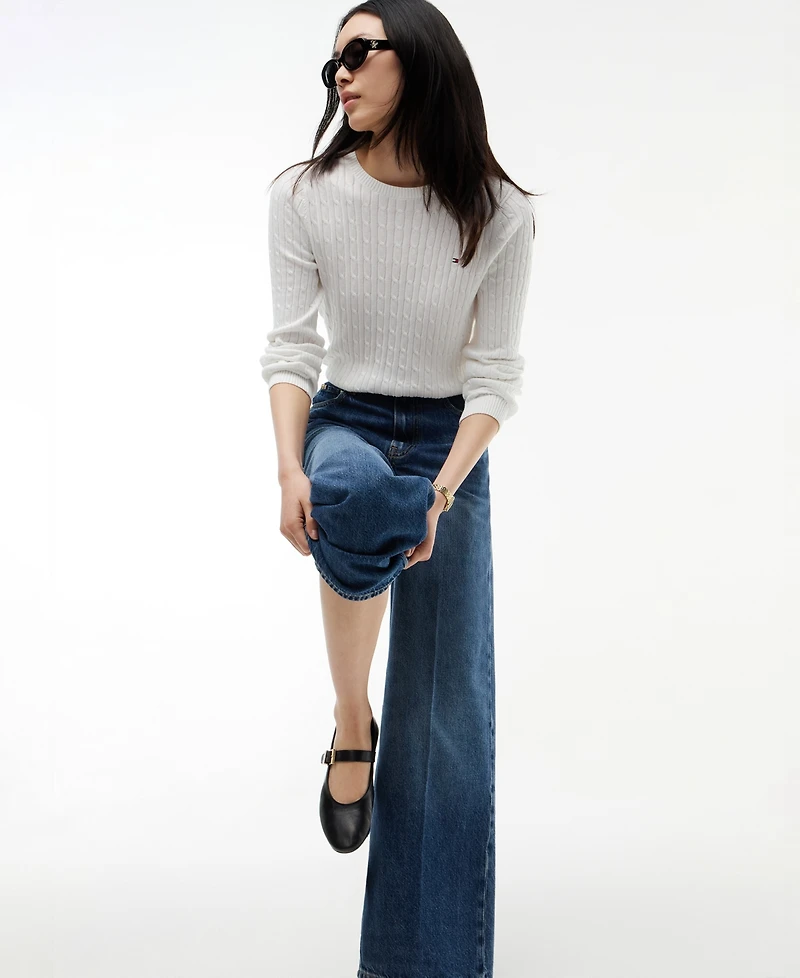 Tommy Hilfiger Women's Indie High-Rise Wide-Leg Jeans
