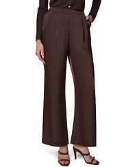 Donna Karan New York Petite High-Rise Wide-Leg Satin Pants