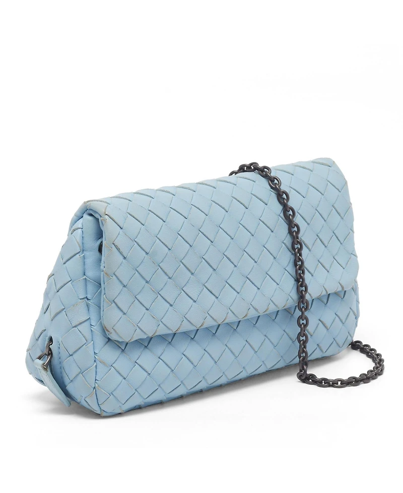 Pre-Owned Bottega Veneta Women's Intrecciato Leather Chain Crossbody Bag