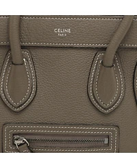 Pre-Owned Celine Women's Nano Luggage Tote in Taupe Grained Leather