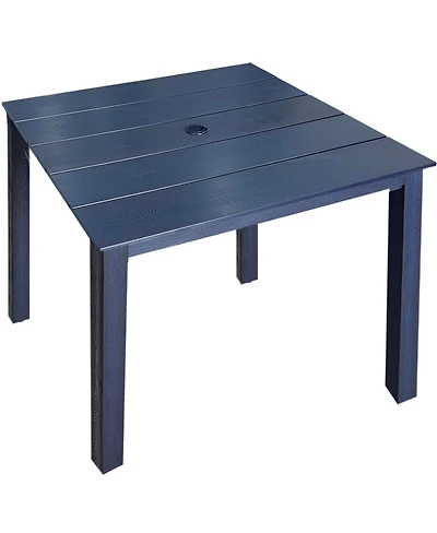 Mega Casa Hips All-Weather Outdoor Patio Dining Table with Umbrella Hole, Heavy-Duty Square Bistro Table with Aluminum Frame