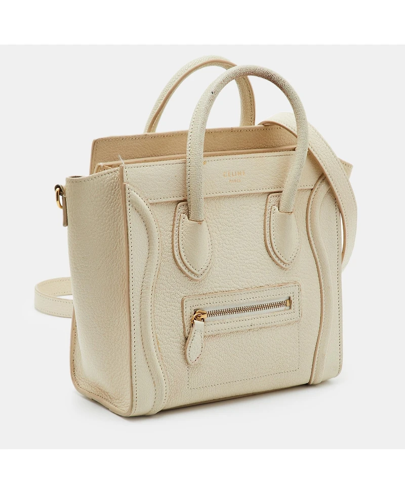 Pre-Owned Celine Women's Nano Luggage Tote in Grained Leather