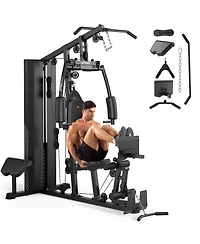 Fed Fitness Home Gym Station, Workout Equipment with 154LBS Weight Stack, Leg Press And Preacher Curl Pad