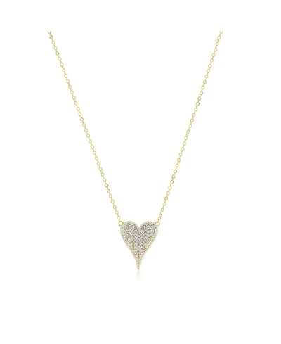 The Lovery Large Cz Pave Single Heart Necklace 14K Gold-Plated Sterling Silver