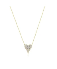 The Lovery Large Cz Pave Single Heart Necklace 14K Gold-Plated Sterling Silver