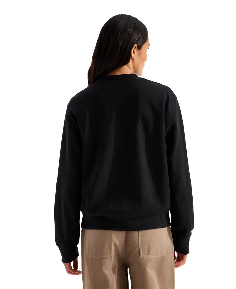 The North Face Women's Tnf Double Knit Crew Relaxed-Fit Ribbed Cuffs and Hem Sweatshirt