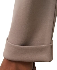Cable & Gauge Women's Rib Knit Lounge Button-Down Shacket and Pull-On Pants Set