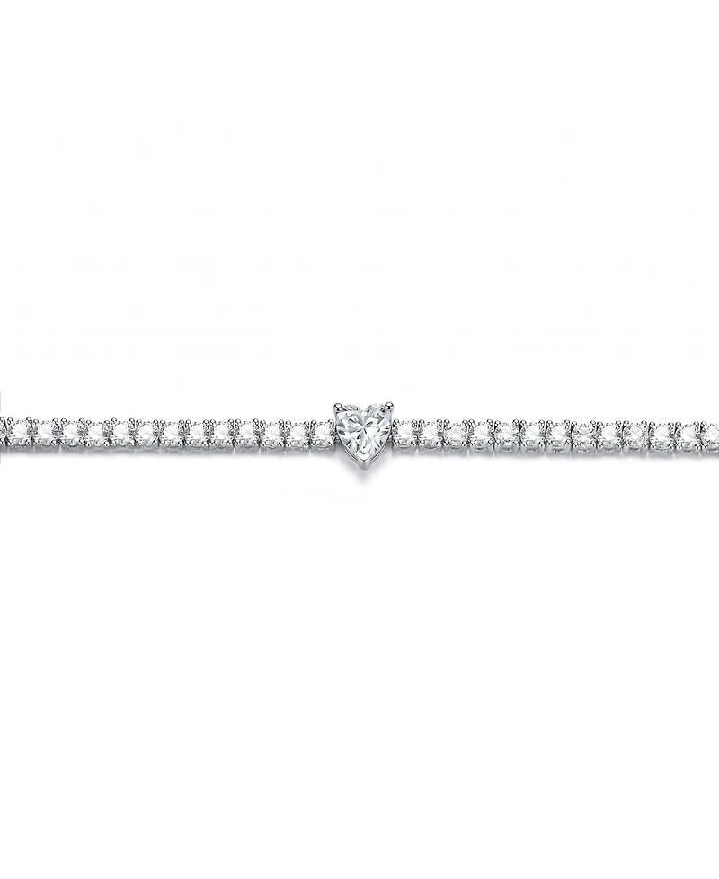 Rachel Glauber Modern Gold Plated Cubic Zirconia Tennis Bracelet