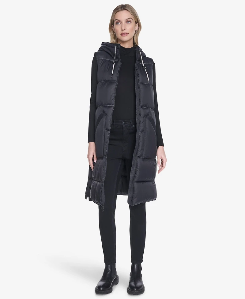 Andrew Marc Women's Kerr Horizontal Rail Quilted Matte Shell Puffer Vest
