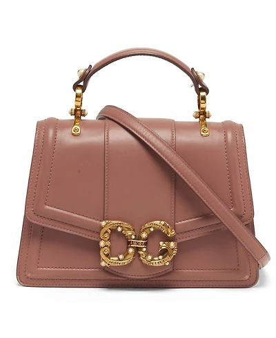 Pre-Owned Dolce & Gabbana Dolce Women's Dg Amore Leather Top Handle Satchel