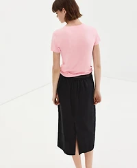 Mango Women's Crew Neck Short-Sleeve Lightweight Sweater