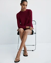 Mango Women's Lurex Knitted Long-Sleeve Crewneck Sweater