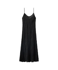 Mango Women's Embroidered Midi Low-Back Chiffon Dress