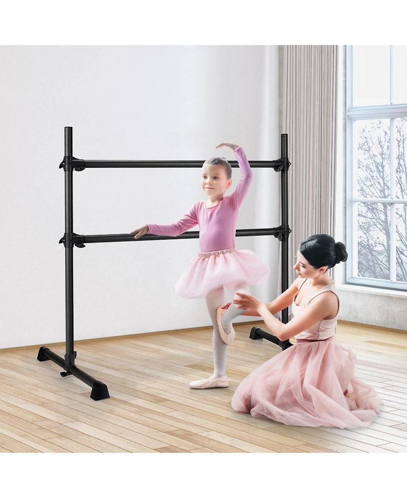 Glintex Ballet Barre, 4 ft Double Bar with 7 to 46 in Adjustable Height
